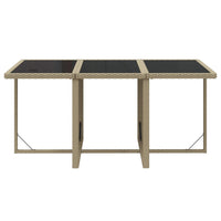 7-Delige Tuinset Met Kussens Poly Rattan Beige En Crèmewit