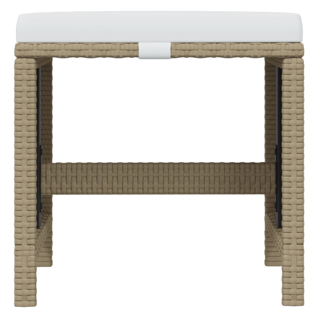 1 Tuinset Met Kussens Poly Rattan Beige En Crèmewit