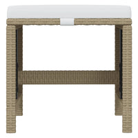 1 Tuinset Met Kussens Poly Rattan Beige En Crèmewit