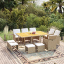 1 Tuinset Met Kussens Poly Rattan Beige En Crèmewit
