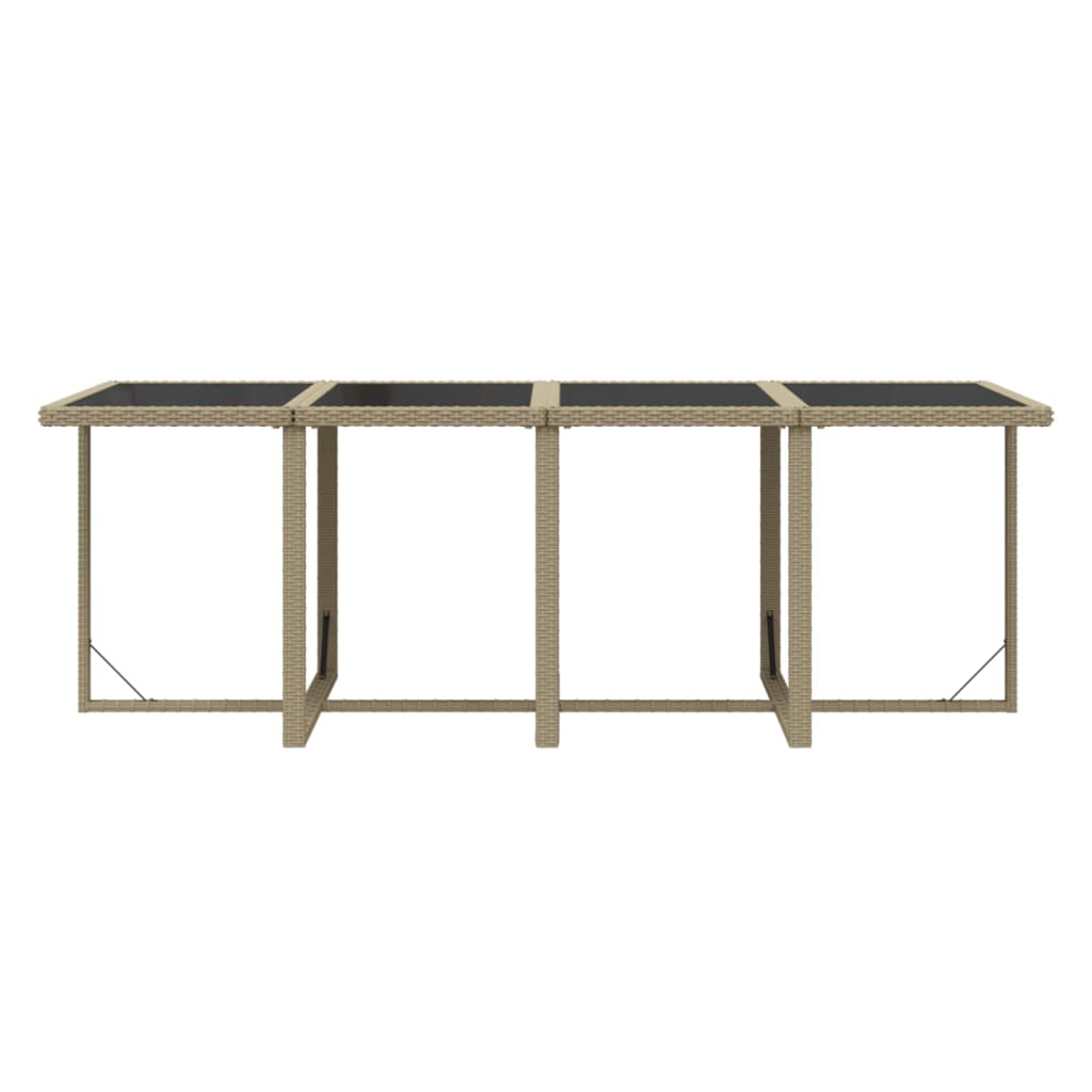9-Delige Tuinset Met Kussens Poly Rattan Beige En Crèmewit
