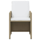 9-Delige Tuinset Met Kussens Poly Rattan Beige En Crèmewit