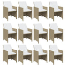 13-Delige Tuinset Met Kussens Poly Rattan Beige En Crèmewit