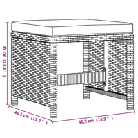 13-Delige Tuinset Met Kussens Poly Rattan Beige En Crèmewit