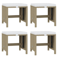 13-Delige Tuinset Met Kussens Poly Rattan Beige En Crèmewit