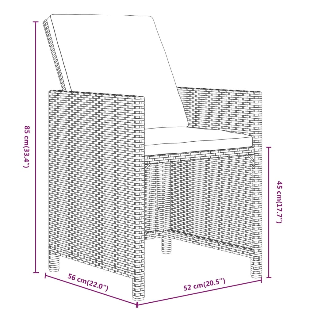 13-Delige Tuinset Met Kussens Poly Rattan Beige En Crèmewit