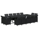 15-Delige Tuinset Met Kussens Poly Rattan