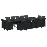 15-Delige Tuinset Met Kussens Poly Rattan