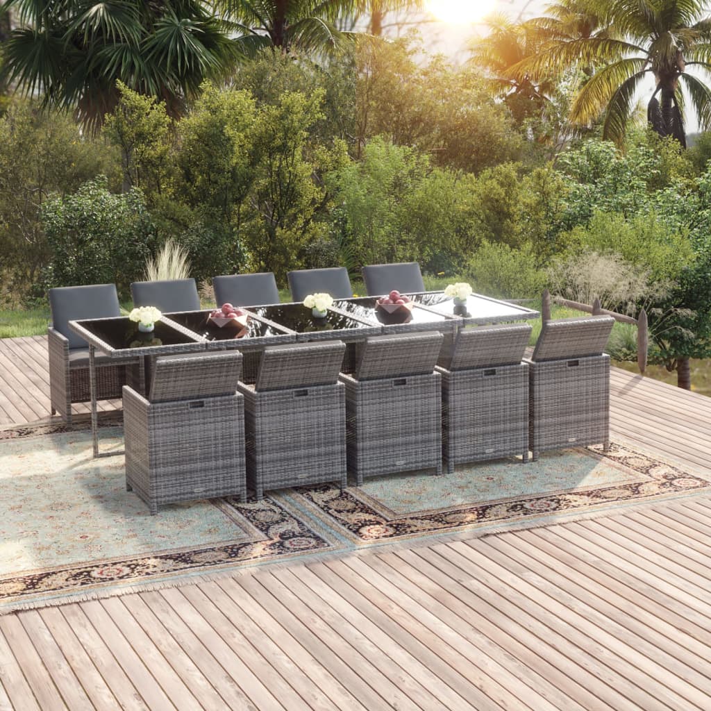 1 Tuinset Met Kussens Poly Rattan