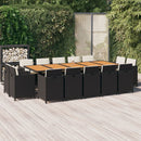 15-Delige Tuinset Met Kussens Poly Rattan