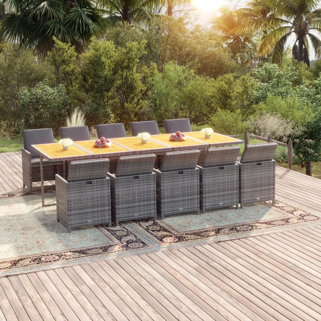 1 Tuinset Met Kussens Poly Rattan
