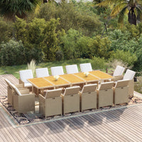 15-Delige Tuinset Met Kussens Poly Rattan