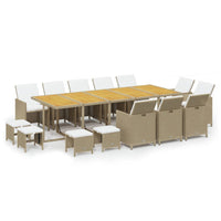 15-Delige Tuinset Met Kussens Poly Rattan