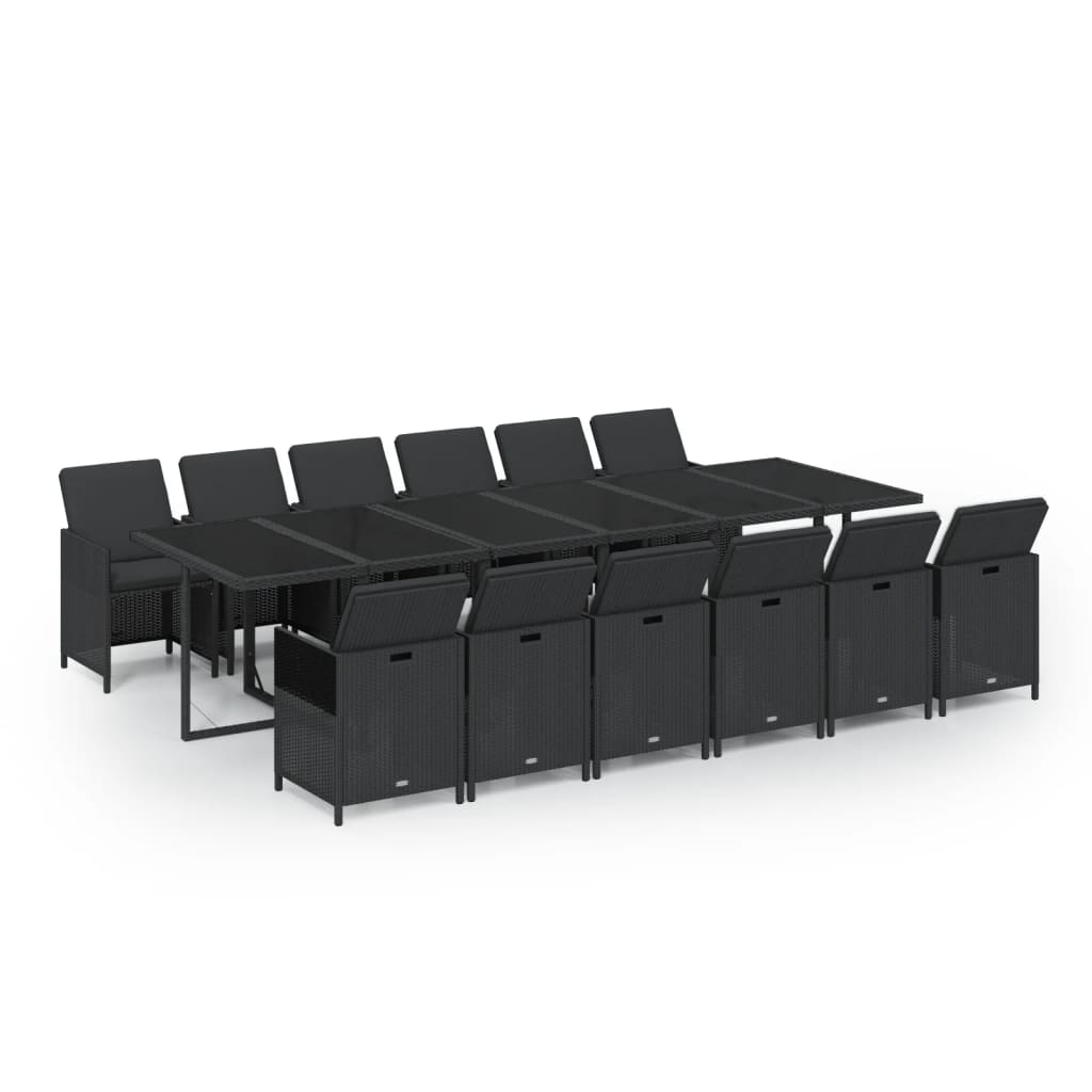 13-Delige Tuinset Met Kussens Poly Rattan