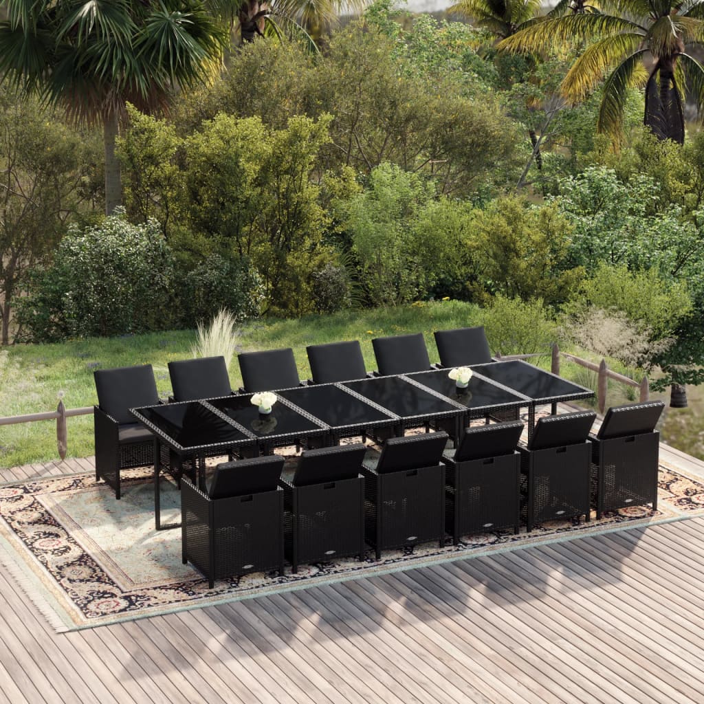 13-Delige Tuinset Met Kussens Poly Rattan