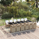 13-Delige Tuinset Met Kussens Poly Rattan