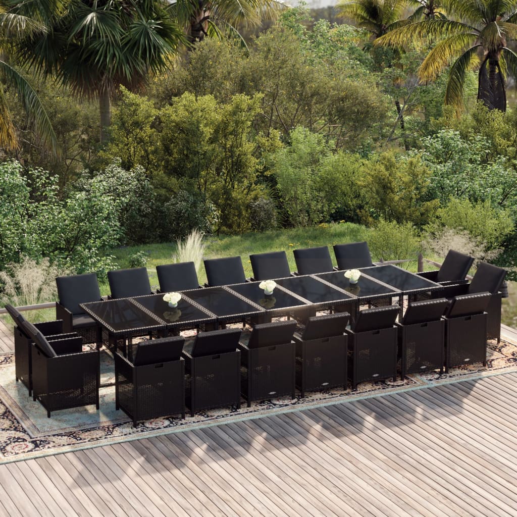 13-Delige Tuinset Met Kussens Poly Rattan