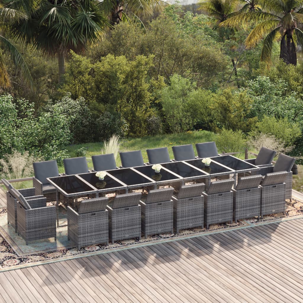 13-Delige Tuinset Met Kussens Poly Rattan