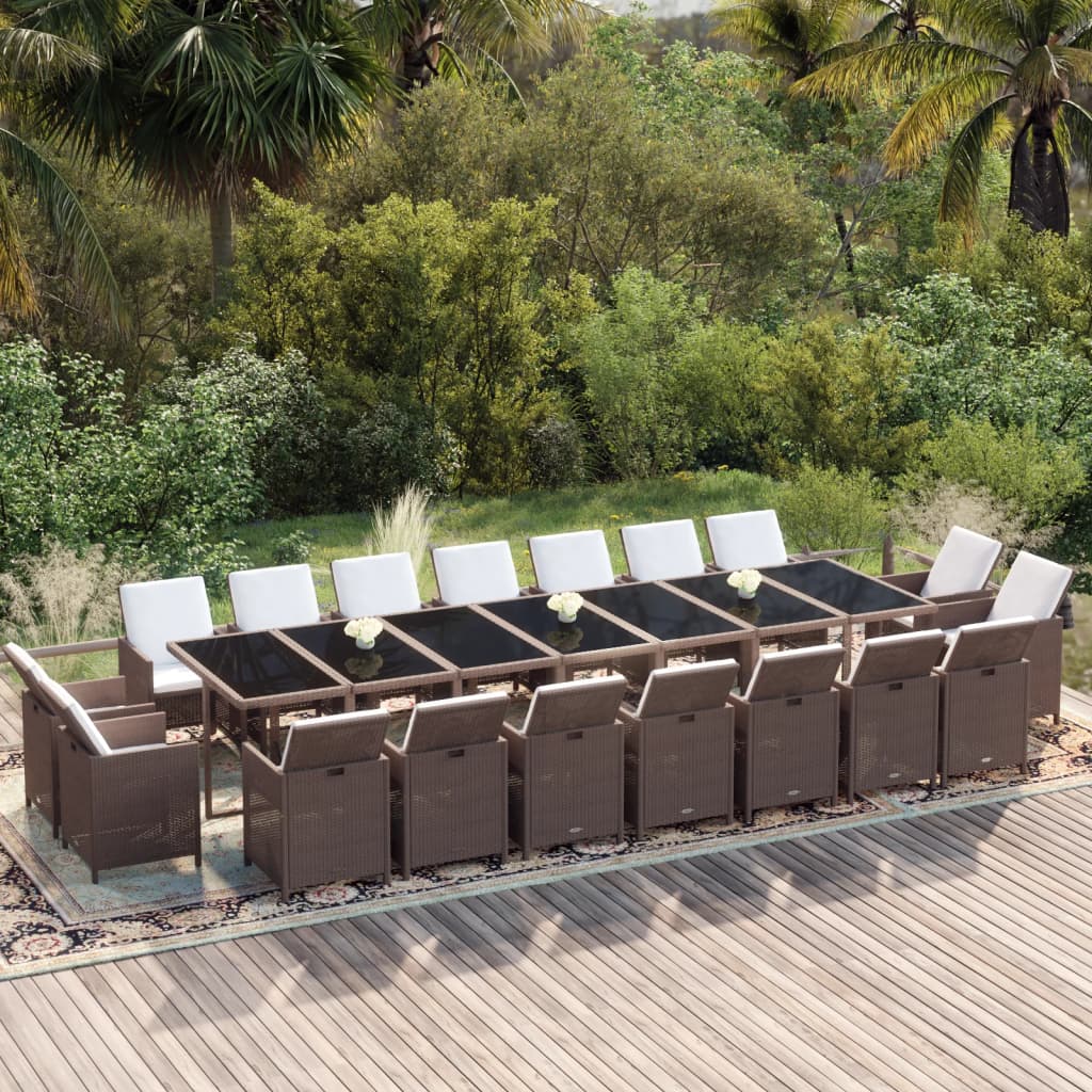 13-Delige Tuinset Met Kussens Poly Rattan