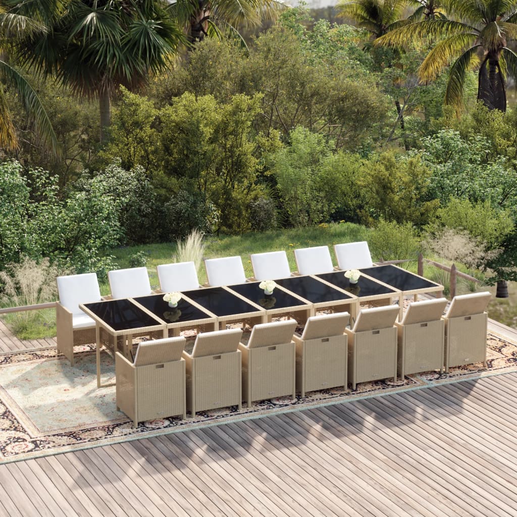 13-Delige Tuinset Met Kussens Poly Rattan
