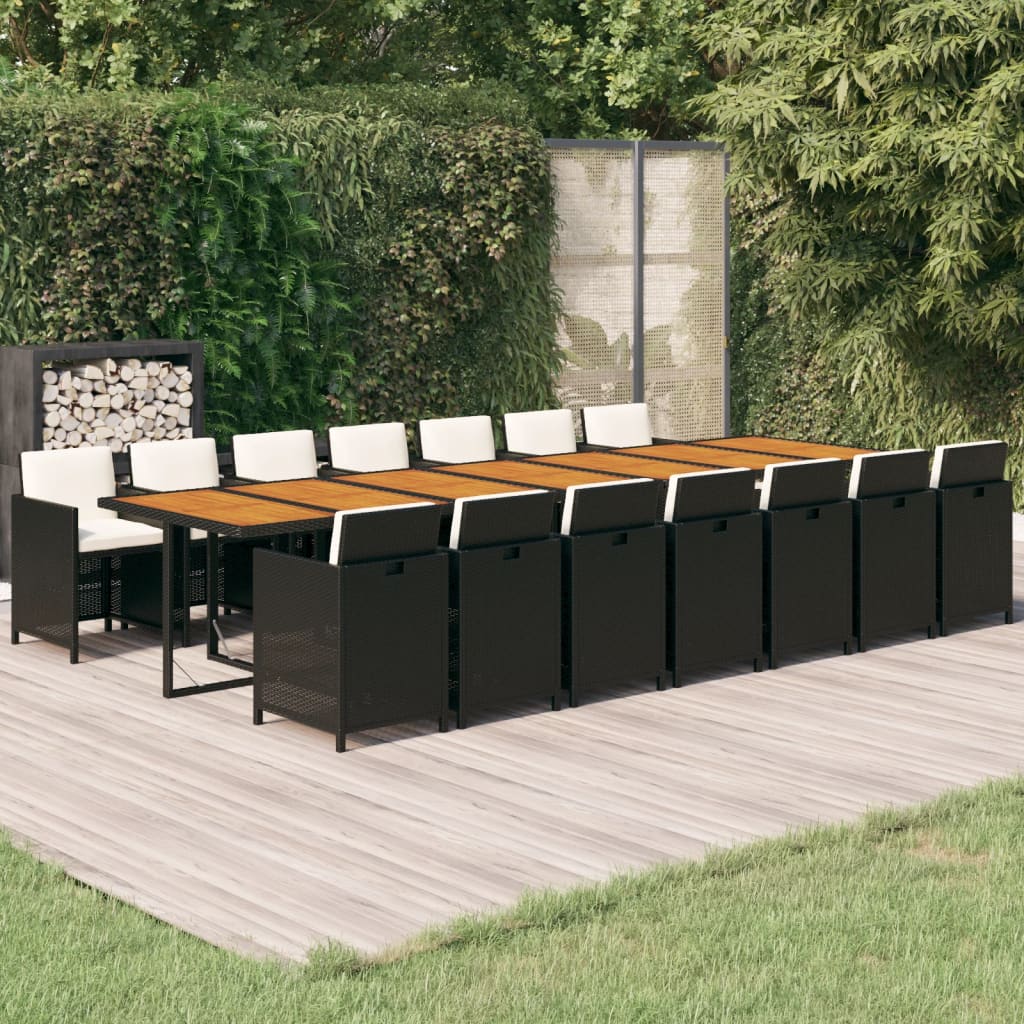 13-Delige Tuinset Met Kussens Poly Rattan