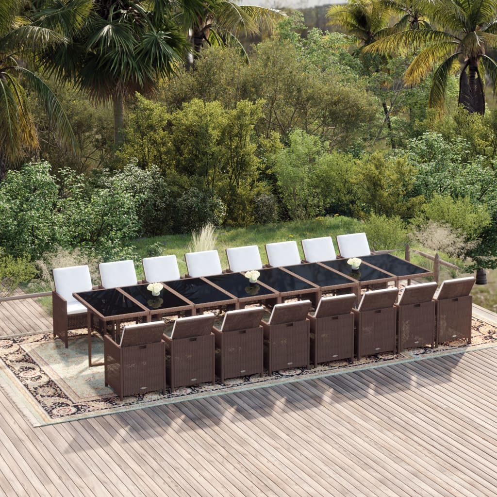 13-Delige Tuinset Met Kussens Poly Rattan