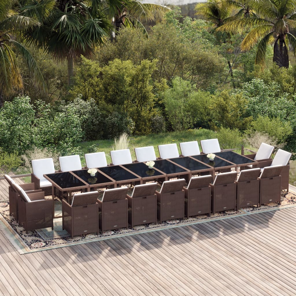 13-Delige Tuinset Met Kussens Poly Rattan
