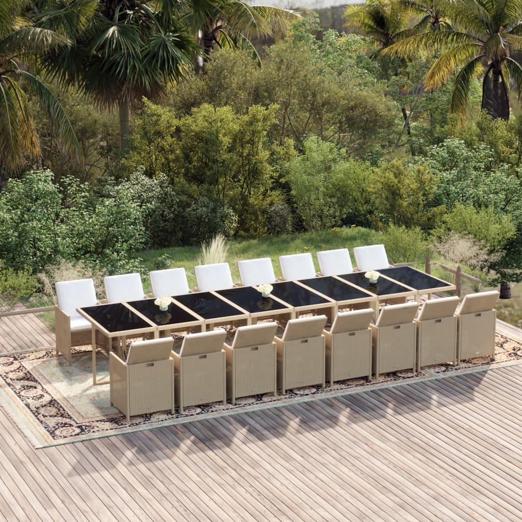 13-Delige Tuinset Met Kussens Poly Rattan