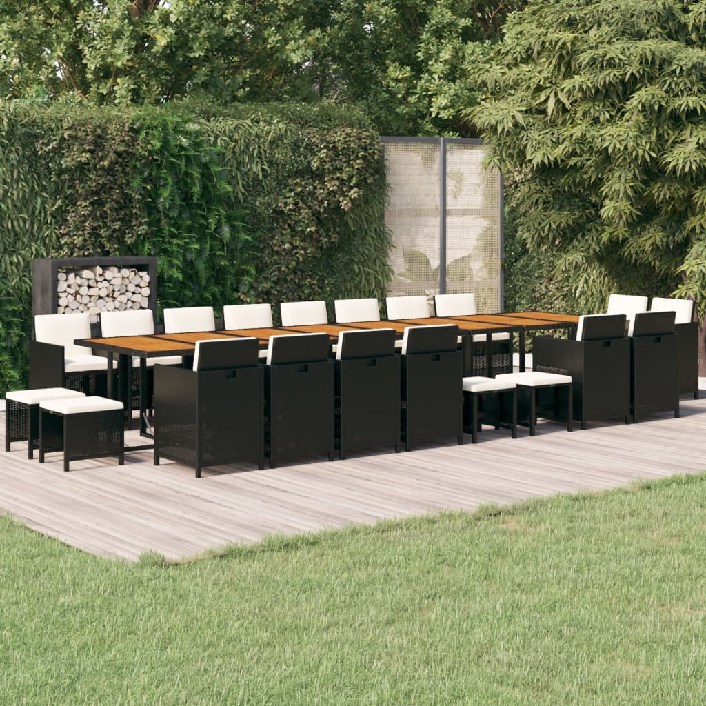 19-Delige Tuinset Met Kussens Poly Rattan