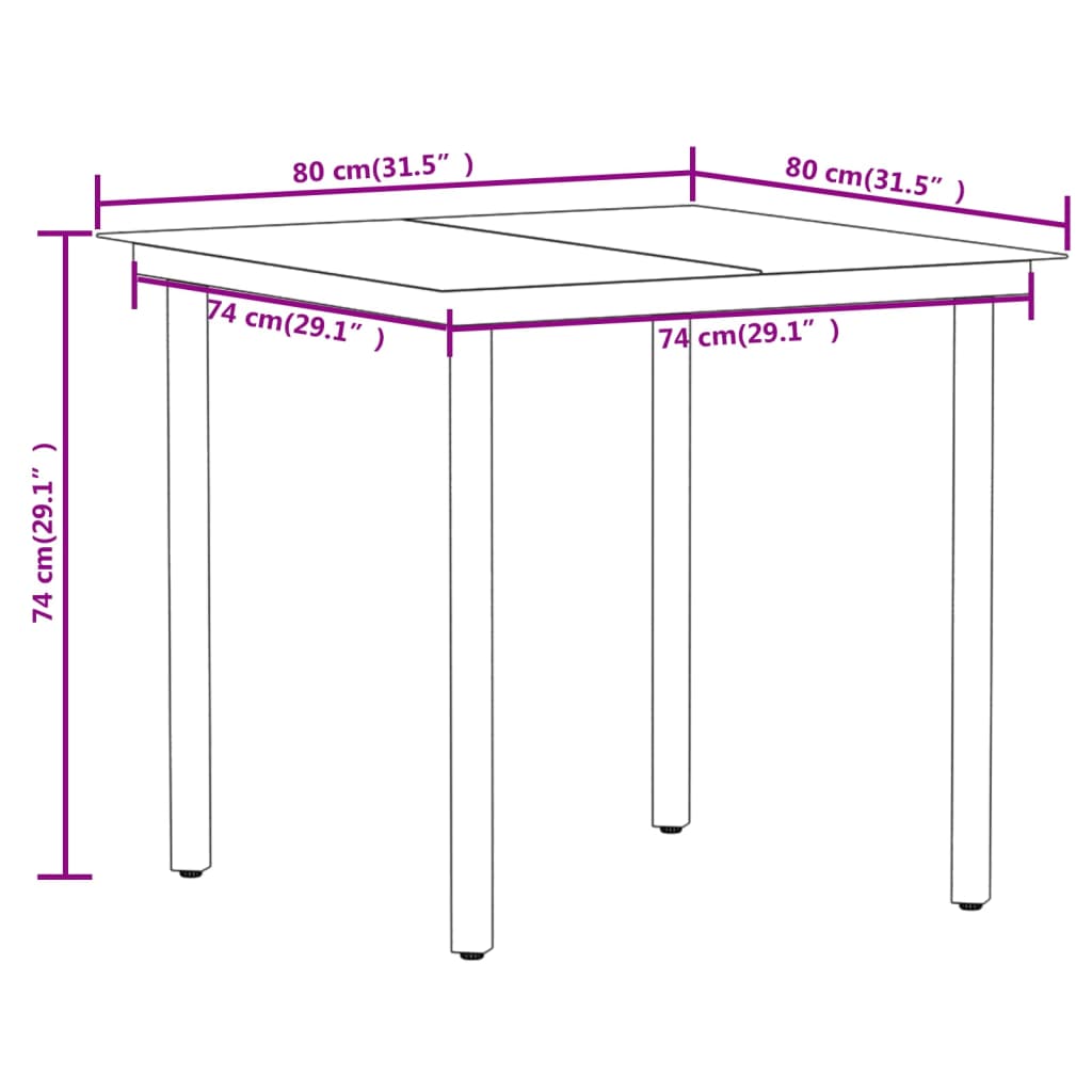 3-Delige Tuinset Zwart