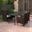 7-Delige Tuinset Met Kussens Poly Rattan En Glas