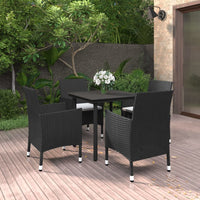 7-Delige Tuinset Met Kussens Poly Rattan En Glas