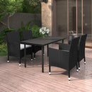 7-Delige Tuinset Met Kussens Poly Rattan En Glas