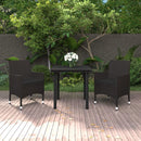 7-Delige Tuinset Met Kussens Poly Rattan En Glas