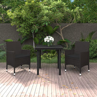 7-Delige Tuinset Met Kussens Poly Rattan En Glas