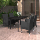 7-Delige Tuinset Met Kussens Poly Rattan En Glas