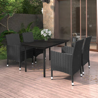 7-Delige Tuinset Met Kussens Poly Rattan En Glas