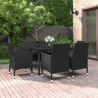 7-Delige Tuinset Met Kussens Poly Rattan En Glas
