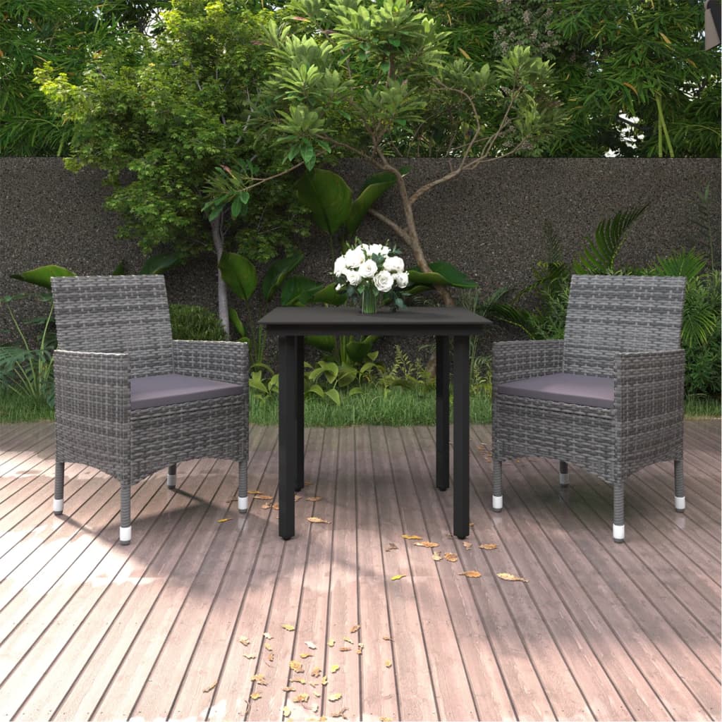 7-Delige Tuinset Met Kussens Poly Rattan En Glas