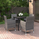 7-Delige Tuinset Met Kussens Poly Rattan En Glas