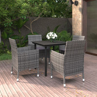 7-Delige Tuinset Met Kussens Poly Rattan En Glas
