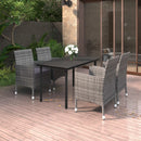 7-Delige Tuinset Met Kussens Poly Rattan En Glas