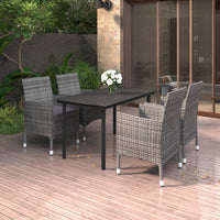 7-Delige Tuinset Met Kussens Poly Rattan En Glas