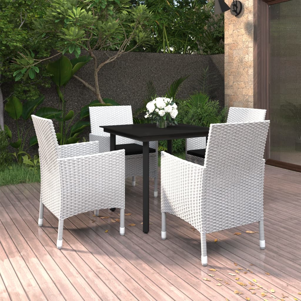 7-Delige Tuinset Met Kussens Poly Rattan En Glas