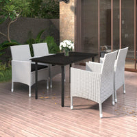 7-Delige Tuinset Met Kussens Poly Rattan En Glas