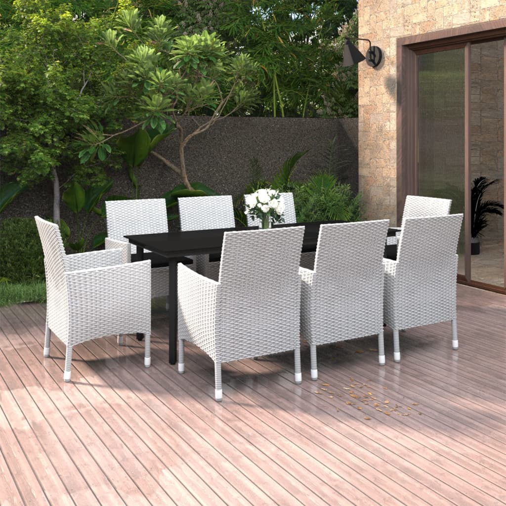 7-Delige Tuinset Met Kussens Poly Rattan En Glas