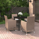 7-Delige Tuinset Met Kussens Poly Rattan En Glas