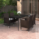 7-Delige Tuinset Met Kussens Poly Rattan En Glas