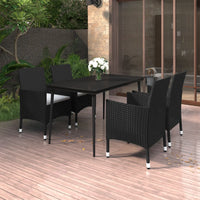 7-Delige Tuinset Met Kussens Poly Rattan En Glas