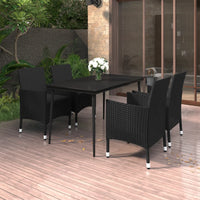 7-Delige Tuinset Met Kussens Poly Rattan En Glas
